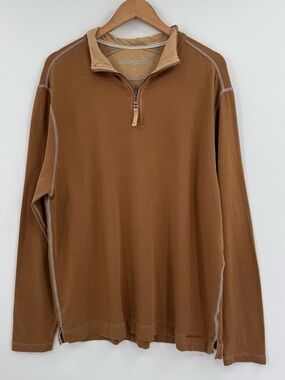 True Grit Drygoods Quarter Zip Long Sleeve Pullover | Tan | XXL